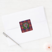Sticker Carré Ainslie Scottish Clan Tartan & Crest (Enveloppe)