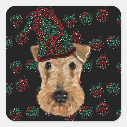 Sticker Carré Airedale Terrier (Devant)