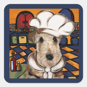 Sticker Carré Airedale Terrier