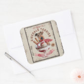 Sticker Carré Airedale Terrier Crème glacée Funny Frozen Traitem (Enveloppe)