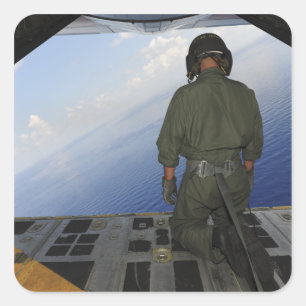 Sticker Carré Airman observe les eaux du golfe du Mexique