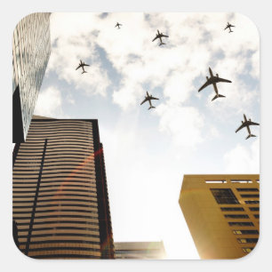 Sticker Carré Airplanes flying