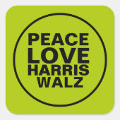 Sticker Carré AIVE PAIX HARRIS WALZ Neon Green (Devant)