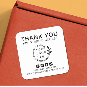 Sticker Carré Ajouter le logo Social Media Order Merci personnal