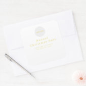 Sticker Carré Ajouter Logo Elegant Or Blanc Texte Personnalisé (Enveloppe)