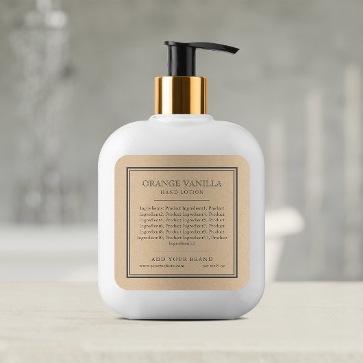 Sticker Carré Ajouter Marque Classic Gris Bordure Ingrédients Kr