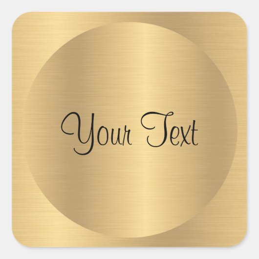 Sticker Carré Ajouter Texte Faux Gold Metallic Look Modèle Perso (Devant)