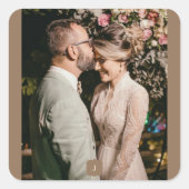 Sticker Carré Ajouter un couple Mariage de monogramme photo (Devant)