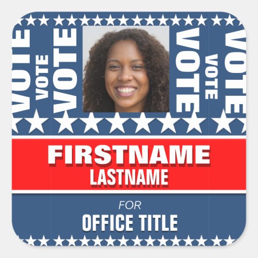 Sticker Carré Ajouter un Modèle de campagne personnalisée (Devant)