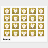 Sticker Carré Ajouter Un Nom Et Monogramme Parties scintillant O (Feuille)
