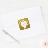Sticker Carré Ajouter Un Nom Et Monogramme Parties scintillant O (Enveloppe)