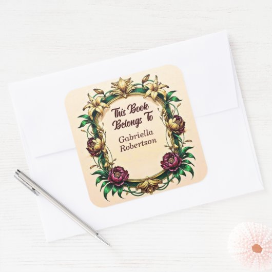 Sticker Carré Ajouter Un Nom, Réserver Appartient À L'Art Nouvea (Enveloppe)