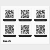 Sticker Carré Ajouter un site Web QR Code couleurs de contraste (Feuille)