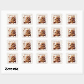 Sticker Carré Ajouter votre café texte (Feuille)