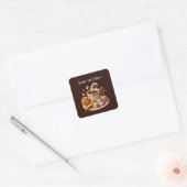 Sticker Carré Ajouter votre café texte (Enveloppe)