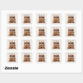 Sticker Carré Ajouter votre café texte (Feuille)
