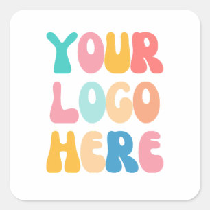 Sticker Carré Ajouter votre entreprise Logo Moderne Minimal Simp