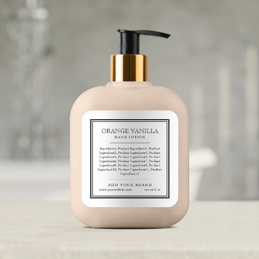 Sticker Carré Ajouter votre marque Classic Black Border Ingrédie