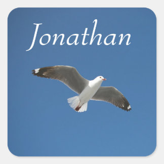 Sticker Carré Ajouter Votre Nom Blue Sky Seagull Photo