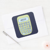 Sticker Carré Ajouter votre nom mignon nom de calculatrice modèl (Enveloppe)