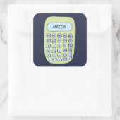 Sticker Carré Ajouter votre nom mignon nom de calculatrice modèl (Sac)