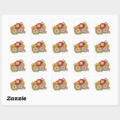Sticker Carré Ajouter votre photo Floral Pattern avec Initial (Feuille)