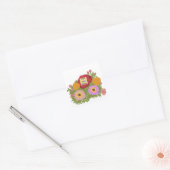 Sticker Carré Ajouter votre photo Floral Pattern avec Initial (Enveloppe)