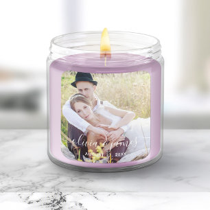 Sticker Carré Ajouter votre photo Stylish Mariage de calligraphi