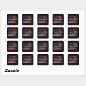 Sticker Carré Ajouter votre propre texte sur grunge American fla (Feuille)