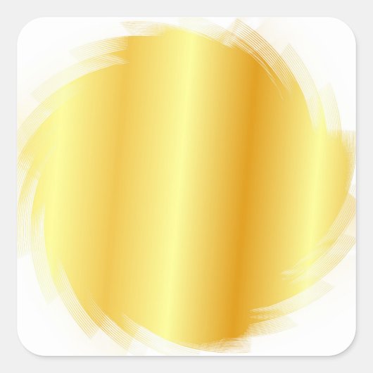 Sticker Carré Ajouter Votre Texte Gold Look Blond Modèle Moderne (Devant)