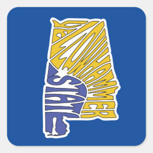 Sticker Carré Alabama surnom Word Art