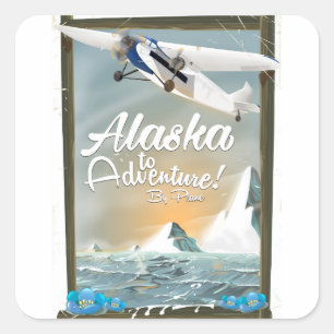 Sticker Carré Alaska À l'Aventure!