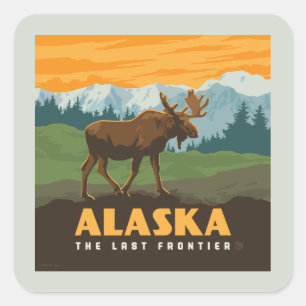 Sticker Carré Alaska   Oie frontière