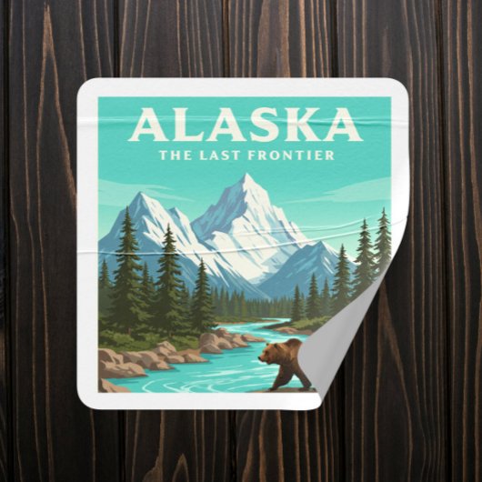 Sticker Carré Alaska vintage