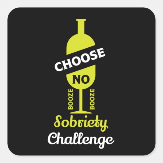 Sticker Carré Alcool Sobriété Alcool Sans alcool Support Teetota (Devant)