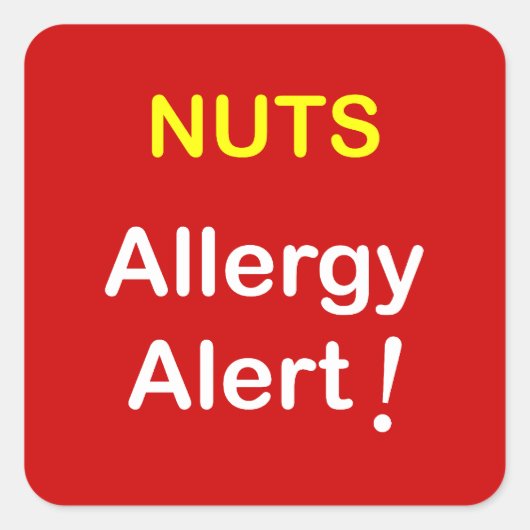 Sticker Carré Alerte allergique - NUTS. (Devant)