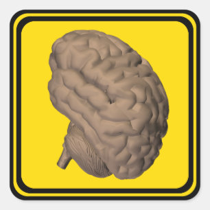 Sticker Carré Alerte : Cerveau En Tête !