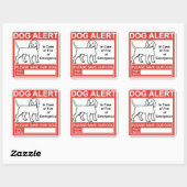 Sticker Carré Alerte de chien des services d'urgence (Feuille)