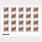 Sticker Carré Alerte : Malware détecté - Évitez de cliquer sur | (Feuille)