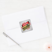 Sticker Carré Alerte : Malware détecté - Évitez de cliquer sur | (Enveloppe)