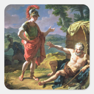 Sticker Carré Alexandre et Diogène, 1818 (huile sur la toile)