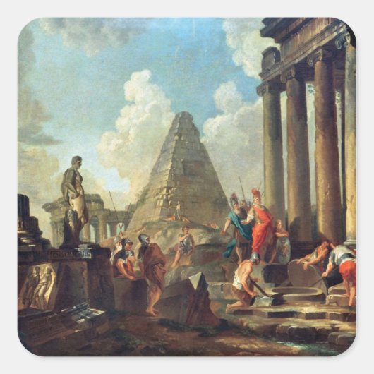 Sticker Carré Alexandre III le Grand avant la Tombe (Devant)