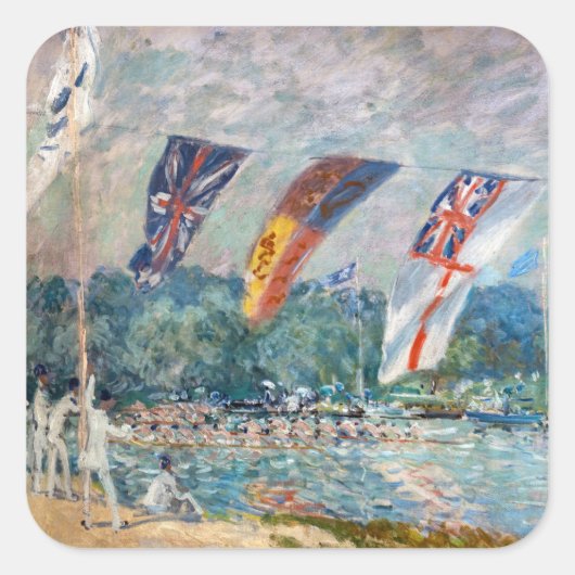 Sticker Carré Alfred Sisley - Regatta à Molesey (Devant)