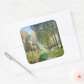 Sticker Carré Alfred Sisley - Reposez le long du ruisseau (Enveloppe)