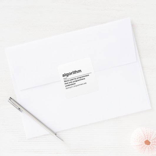 Sticker Carré Algorithme (Enveloppe)