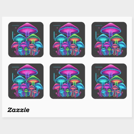Sticker Carré Algorithmes Agaric (Feuille)