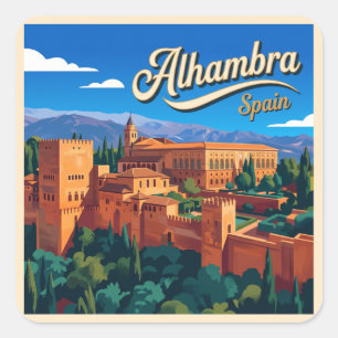 Sticker Carré Alhambra Espagne