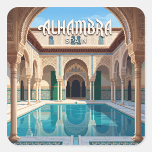 Sticker Carré Alhambra Grenade Espagne