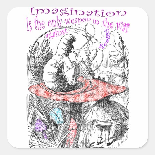 Sticker Carré Alice au pays des merveilles (Devant)