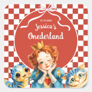 Sticker Carré Alice au pays des merveilles Reine de Coeur 1er an